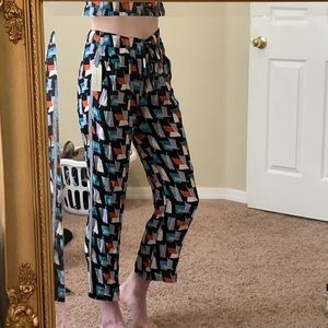Hei Hei Anthropologie Ginza Geometric Crop Pants
